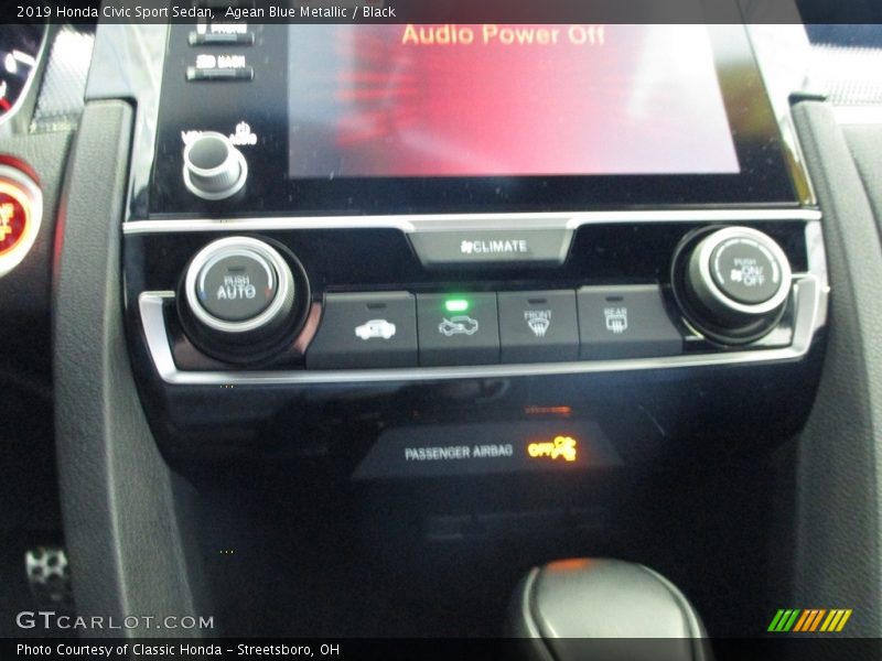 Agean Blue Metallic / Black 2019 Honda Civic Sport Sedan