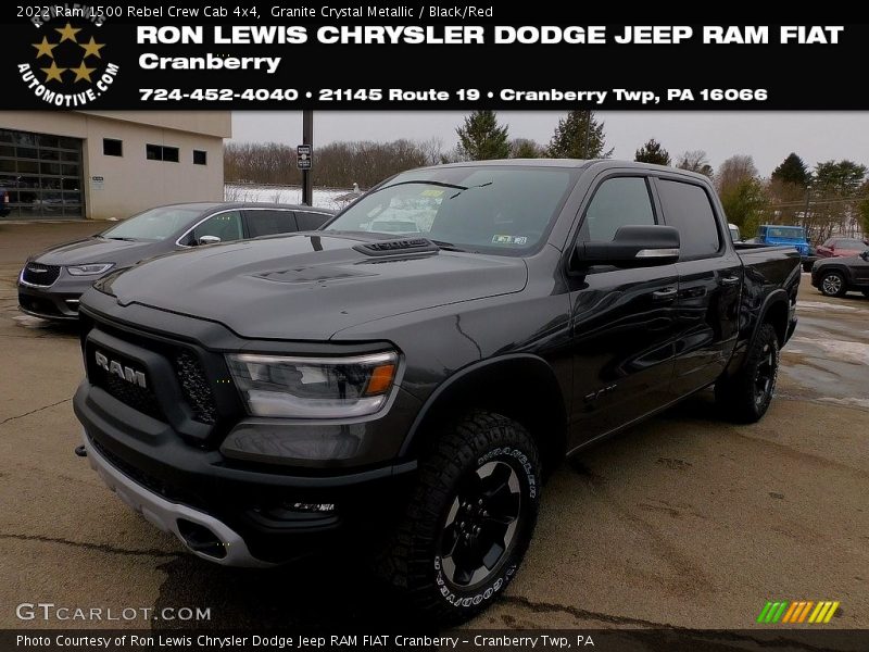 Granite Crystal Metallic / Black/Red 2022 Ram 1500 Rebel Crew Cab 4x4