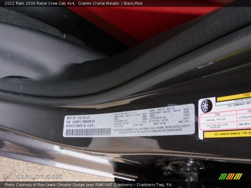 Granite Crystal Metallic / Black/Red 2022 Ram 1500 Rebel Crew Cab 4x4