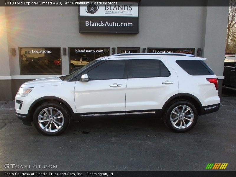 White Platinum / Medium Stone 2018 Ford Explorer Limited 4WD