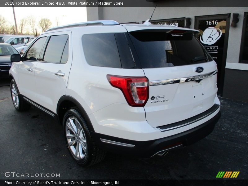 White Platinum / Medium Stone 2018 Ford Explorer Limited 4WD