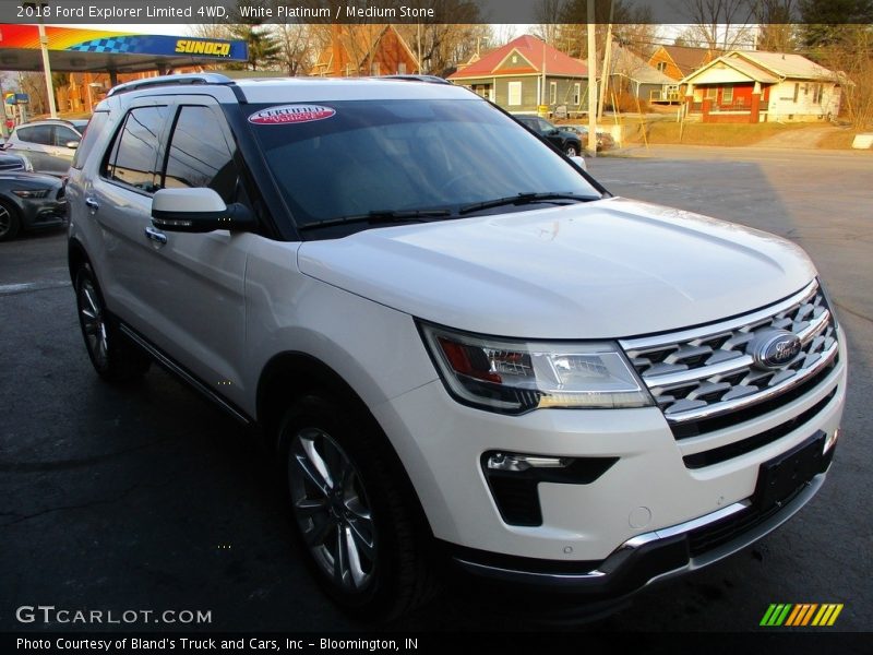 White Platinum / Medium Stone 2018 Ford Explorer Limited 4WD