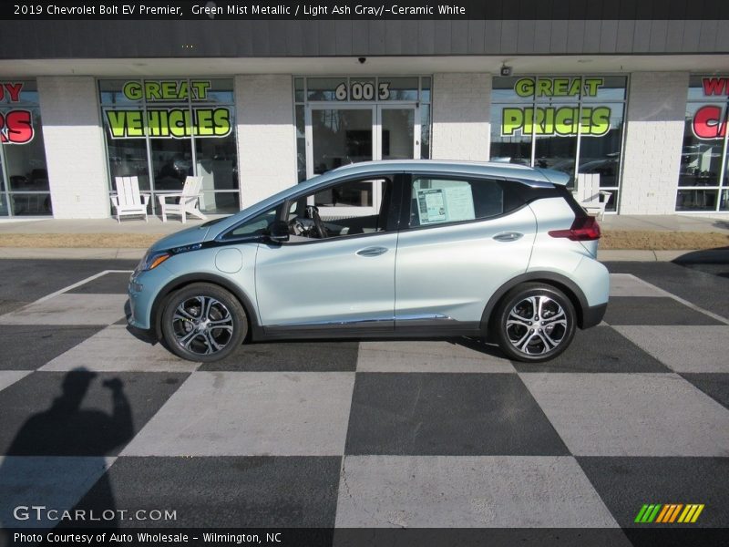 Green Mist Metallic / Light Ash Gray/­Ceramic White 2019 Chevrolet Bolt EV Premier