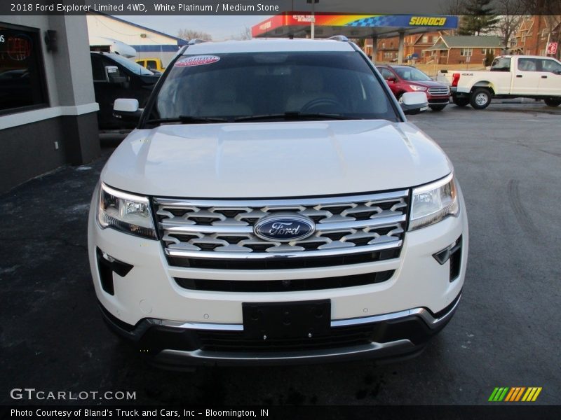 White Platinum / Medium Stone 2018 Ford Explorer Limited 4WD