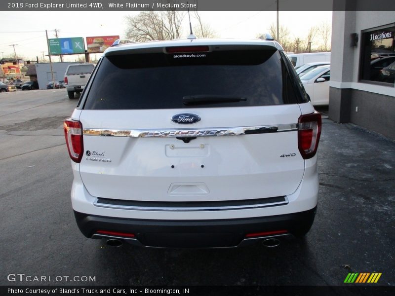 White Platinum / Medium Stone 2018 Ford Explorer Limited 4WD