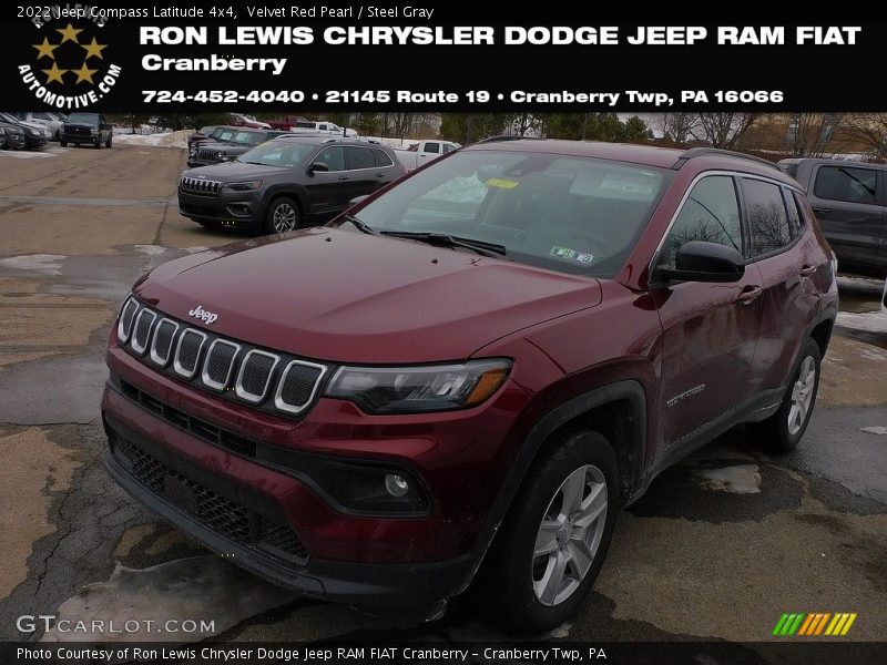 Velvet Red Pearl / Steel Gray 2022 Jeep Compass Latitude 4x4
