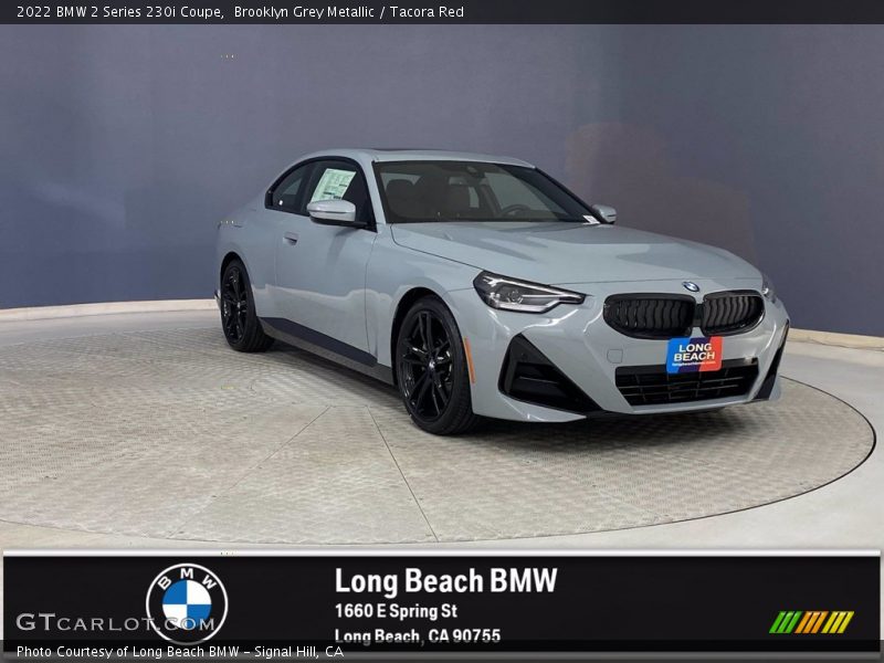 Brooklyn Grey Metallic / Tacora Red 2022 BMW 2 Series 230i Coupe