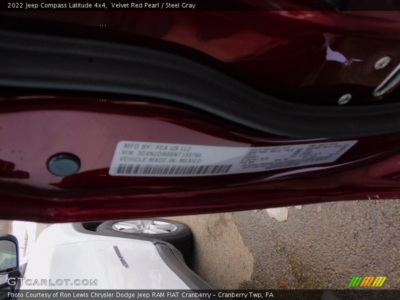 Velvet Red Pearl / Steel Gray 2022 Jeep Compass Latitude 4x4