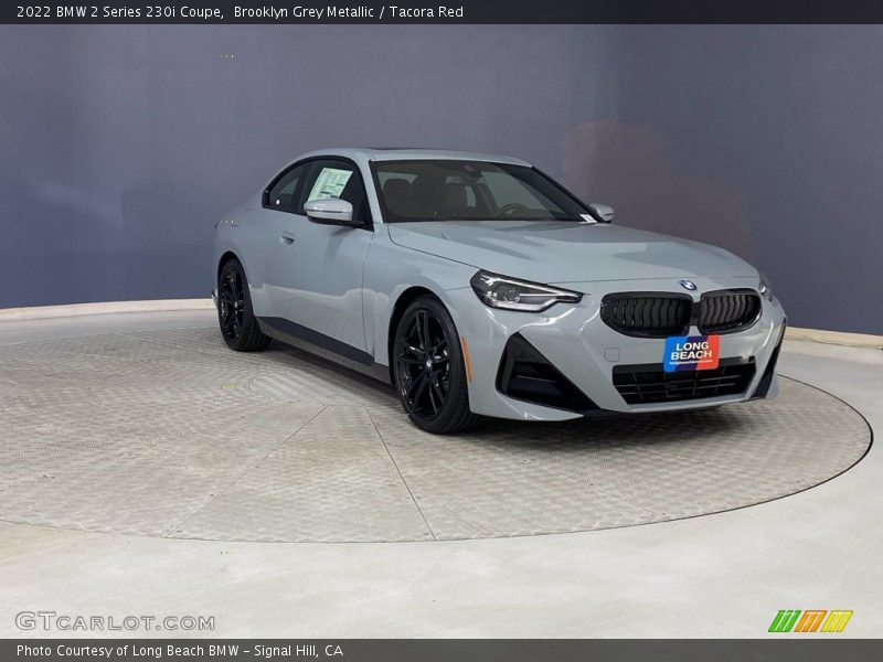 Brooklyn Grey Metallic / Tacora Red 2022 BMW 2 Series 230i Coupe