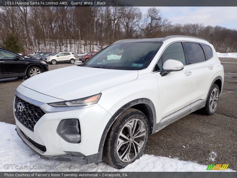 Quartz White / Black 2019 Hyundai Santa Fe Limited AWD