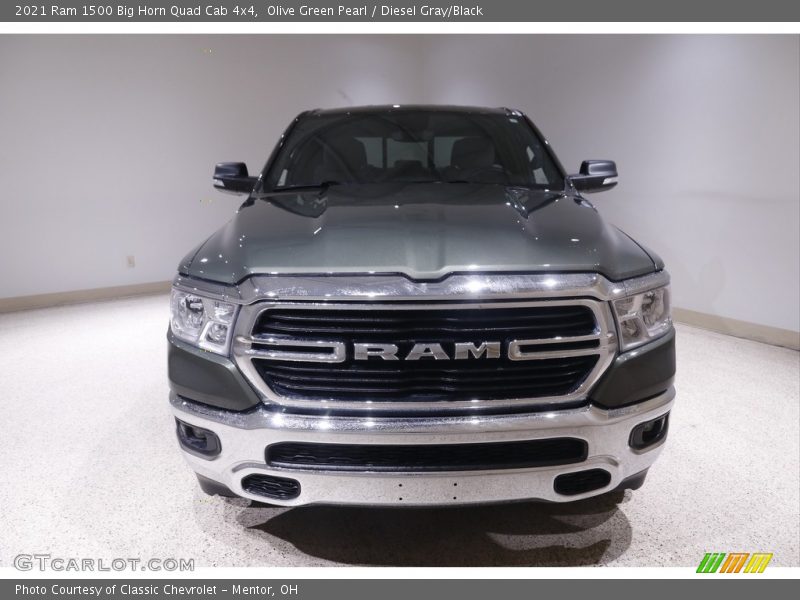 Olive Green Pearl / Diesel Gray/Black 2021 Ram 1500 Big Horn Quad Cab 4x4