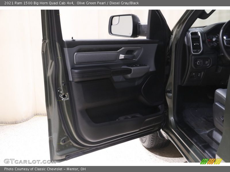 Olive Green Pearl / Diesel Gray/Black 2021 Ram 1500 Big Horn Quad Cab 4x4