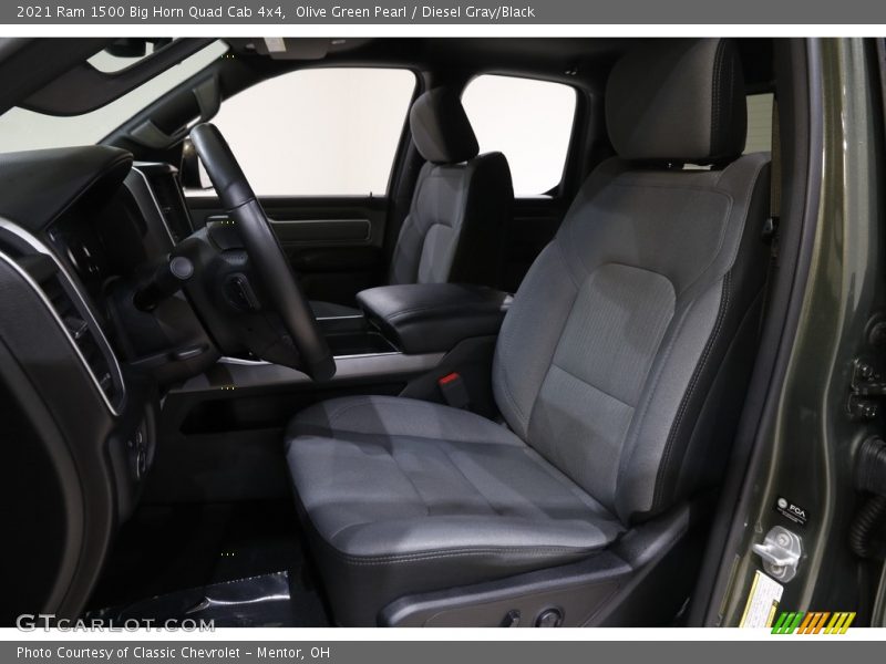 Olive Green Pearl / Diesel Gray/Black 2021 Ram 1500 Big Horn Quad Cab 4x4