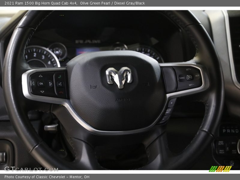 Olive Green Pearl / Diesel Gray/Black 2021 Ram 1500 Big Horn Quad Cab 4x4