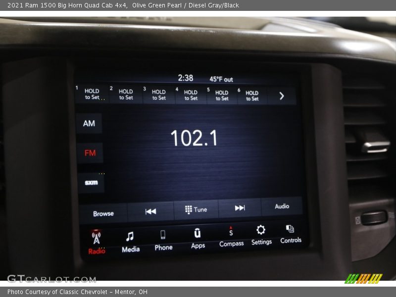 Olive Green Pearl / Diesel Gray/Black 2021 Ram 1500 Big Horn Quad Cab 4x4