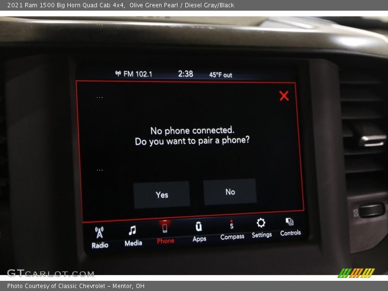 Olive Green Pearl / Diesel Gray/Black 2021 Ram 1500 Big Horn Quad Cab 4x4