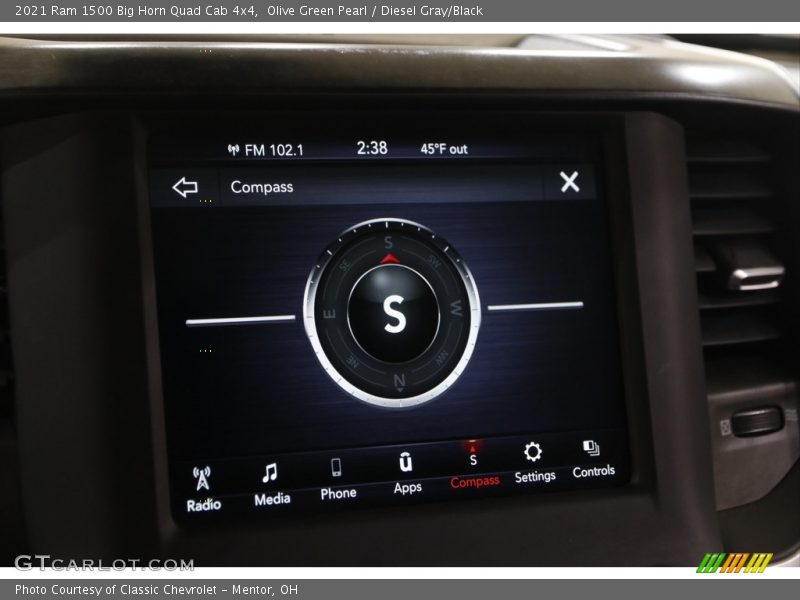 Olive Green Pearl / Diesel Gray/Black 2021 Ram 1500 Big Horn Quad Cab 4x4