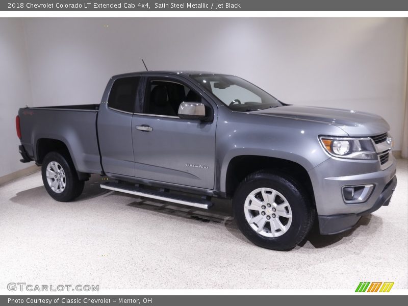 Satin Steel Metallic / Jet Black 2018 Chevrolet Colorado LT Extended Cab 4x4