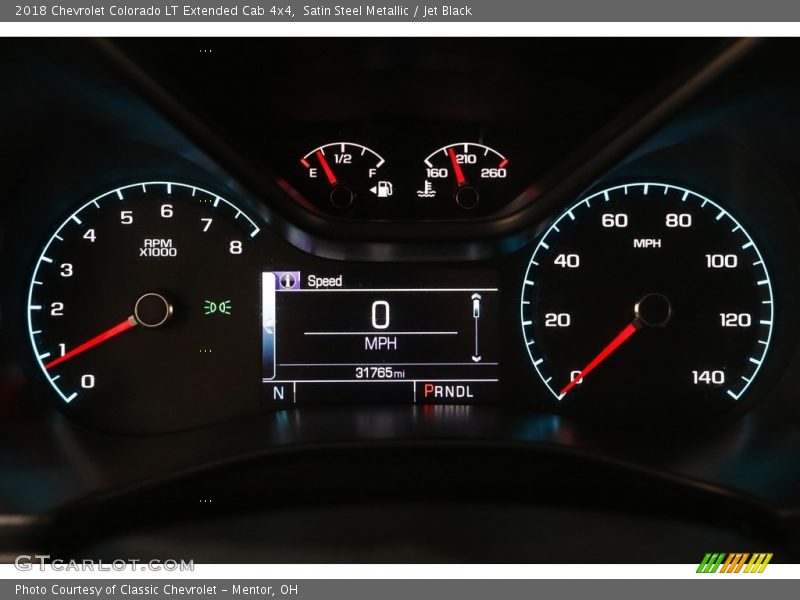 Satin Steel Metallic / Jet Black 2018 Chevrolet Colorado LT Extended Cab 4x4