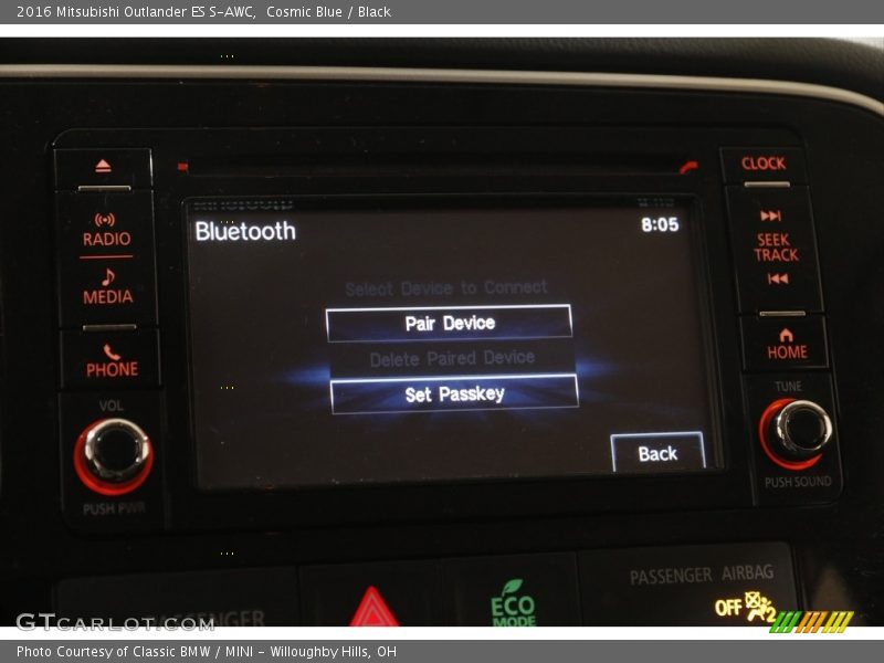 Cosmic Blue / Black 2016 Mitsubishi Outlander ES S-AWC