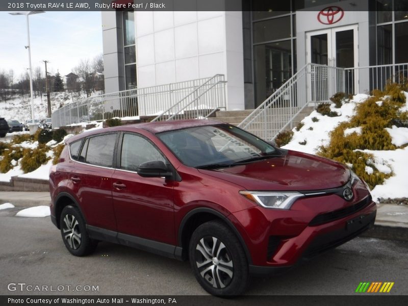 Ruby Flare Pearl / Black 2018 Toyota RAV4 LE AWD