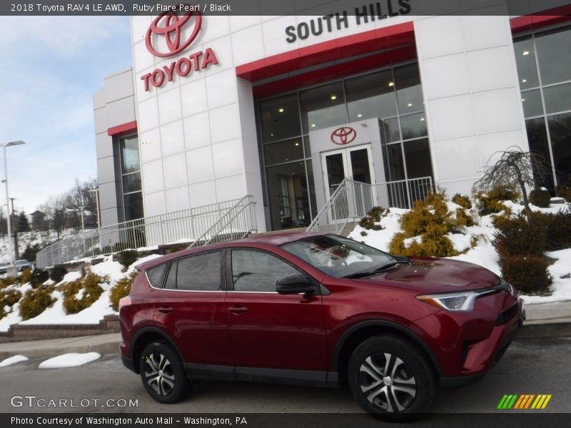 Ruby Flare Pearl / Black 2018 Toyota RAV4 LE AWD