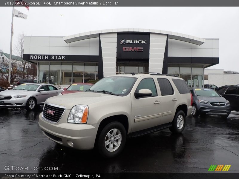 Champagne Silver Metallic / Light Tan 2013 GMC Yukon SLT 4x4