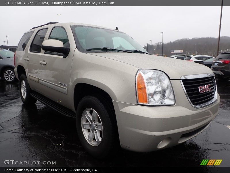 Champagne Silver Metallic / Light Tan 2013 GMC Yukon SLT 4x4