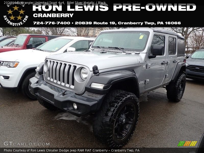 Billet Silver Metallic / Black 2020 Jeep Wrangler Unlimited Sport 4x4