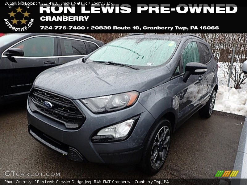 Smoke Metallic / Ebony Black 2019 Ford EcoSport SES 4WD