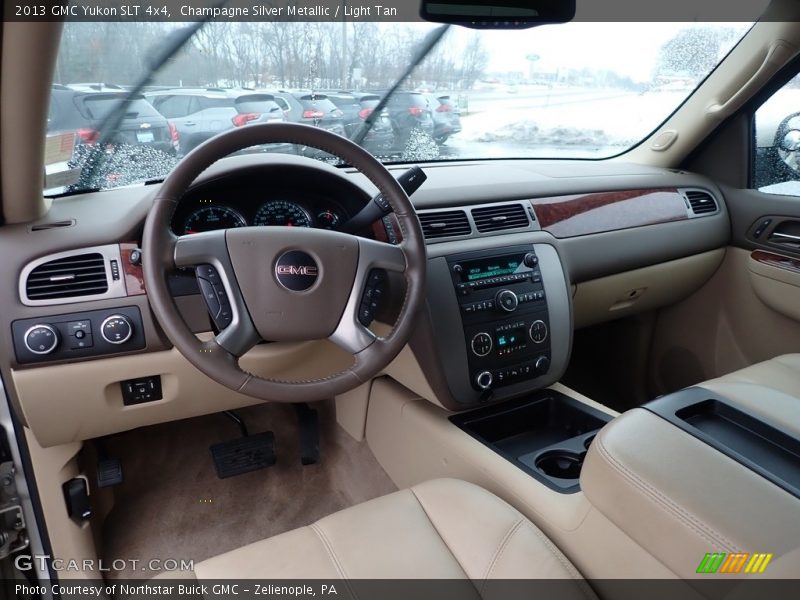 Champagne Silver Metallic / Light Tan 2013 GMC Yukon SLT 4x4