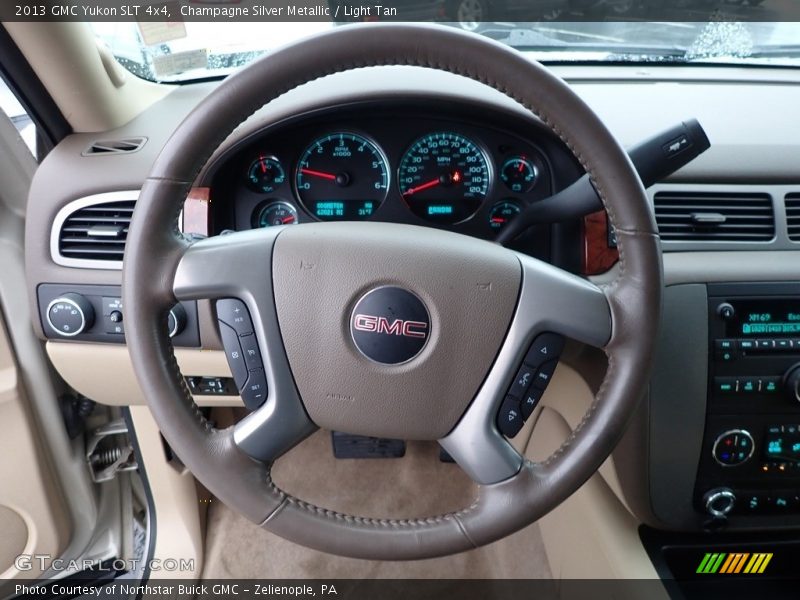 Champagne Silver Metallic / Light Tan 2013 GMC Yukon SLT 4x4