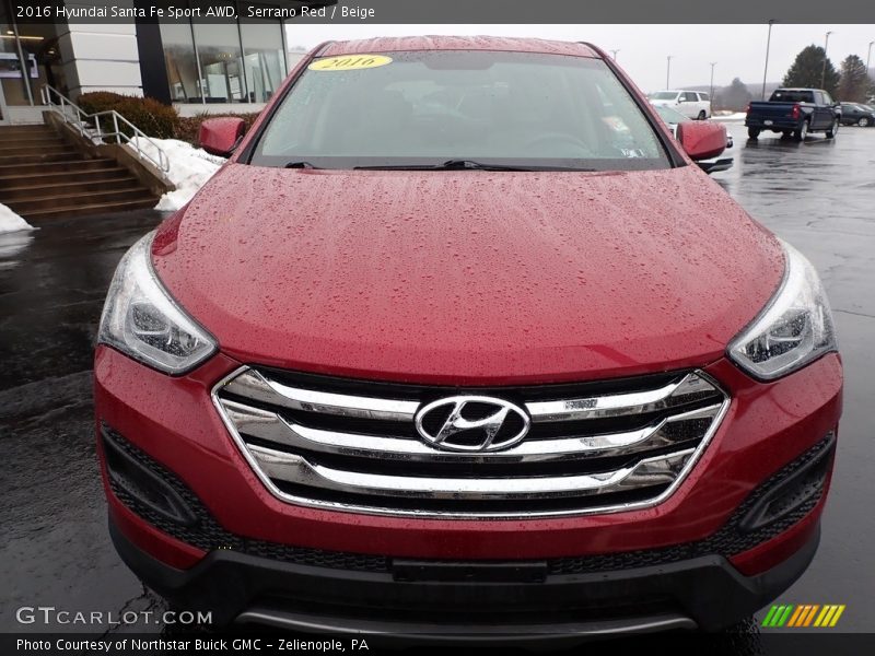 Serrano Red / Beige 2016 Hyundai Santa Fe Sport AWD