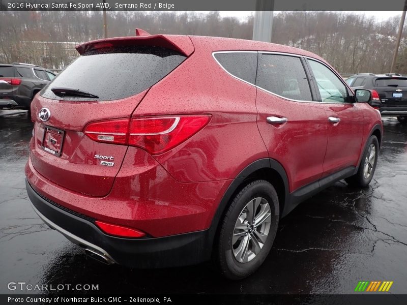 Serrano Red / Beige 2016 Hyundai Santa Fe Sport AWD