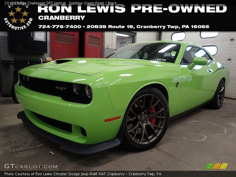Sublime Green Pearl / Black 2015 Dodge Challenger SRT Hellcat
