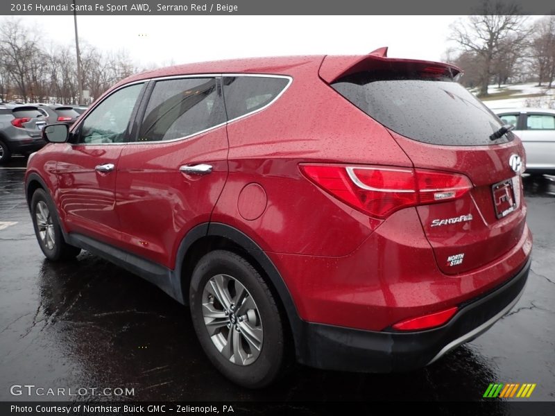 Serrano Red / Beige 2016 Hyundai Santa Fe Sport AWD