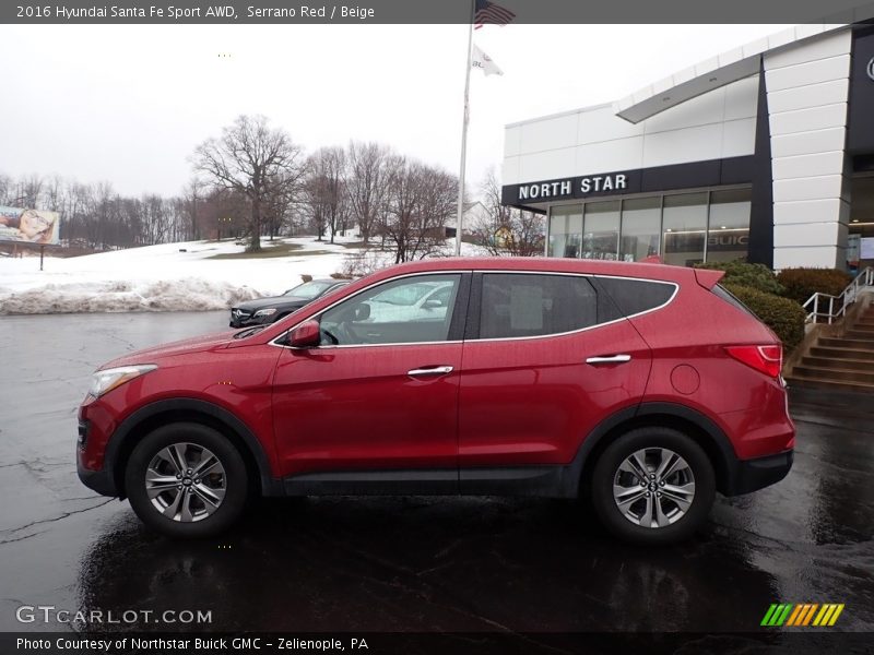 Serrano Red / Beige 2016 Hyundai Santa Fe Sport AWD