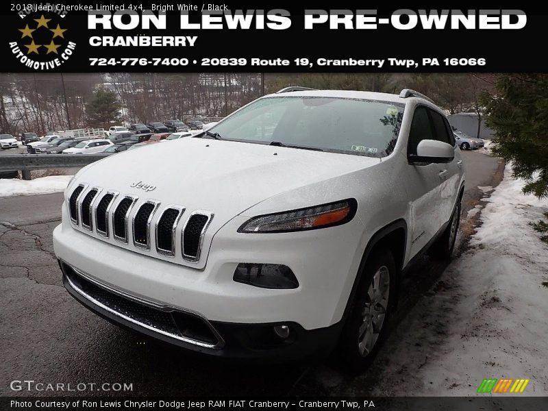 Bright White / Black 2018 Jeep Cherokee Limited 4x4