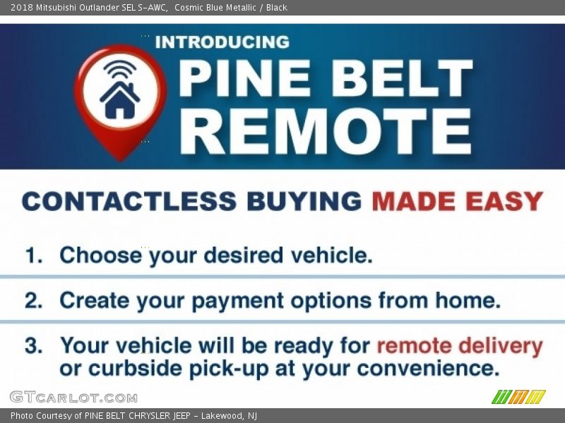 Cosmic Blue Metallic / Black 2018 Mitsubishi Outlander SEL S-AWC