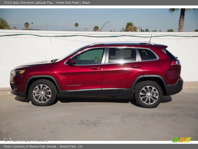 Velvet Red Pearl / Black 2019 Jeep Cherokee Latitude Plus