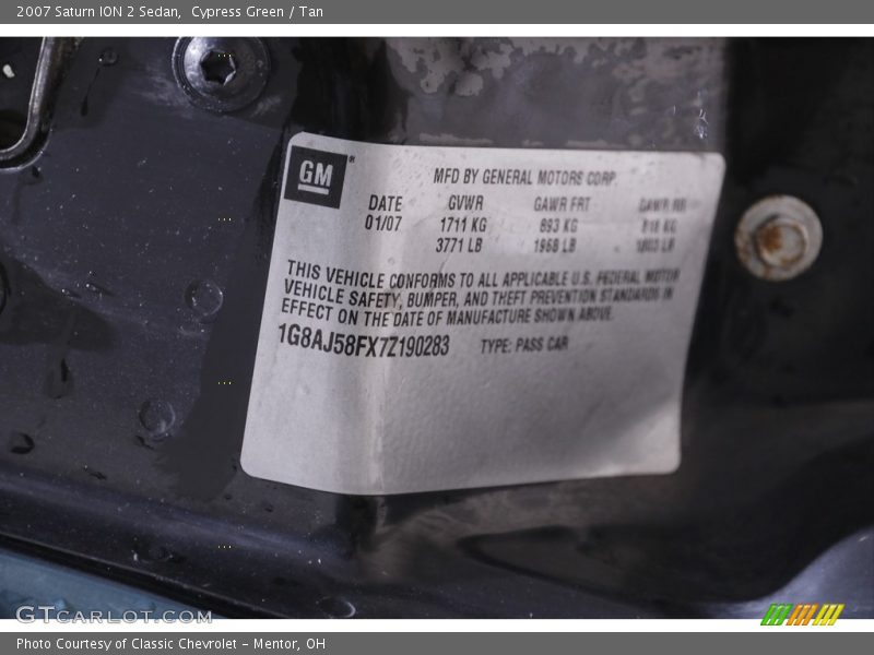 Cypress Green / Tan 2007 Saturn ION 2 Sedan