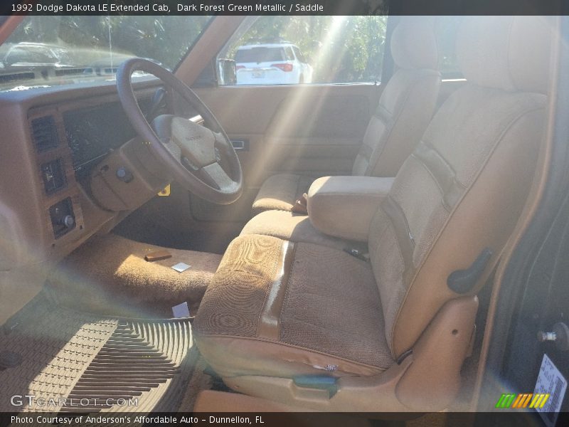 Dark Forest Green Metallic / Saddle 1992 Dodge Dakota LE Extended Cab