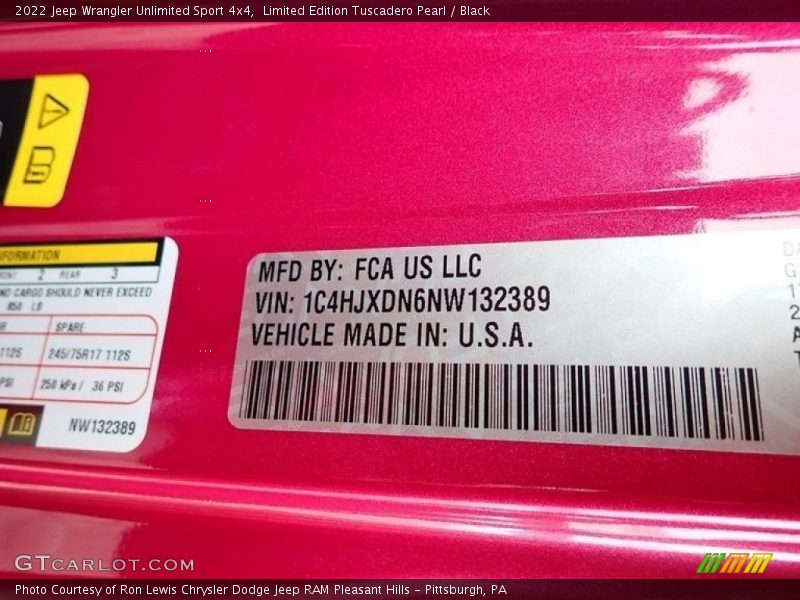 Limited Edition Tuscadero Pearl / Black 2022 Jeep Wrangler Unlimited Sport 4x4