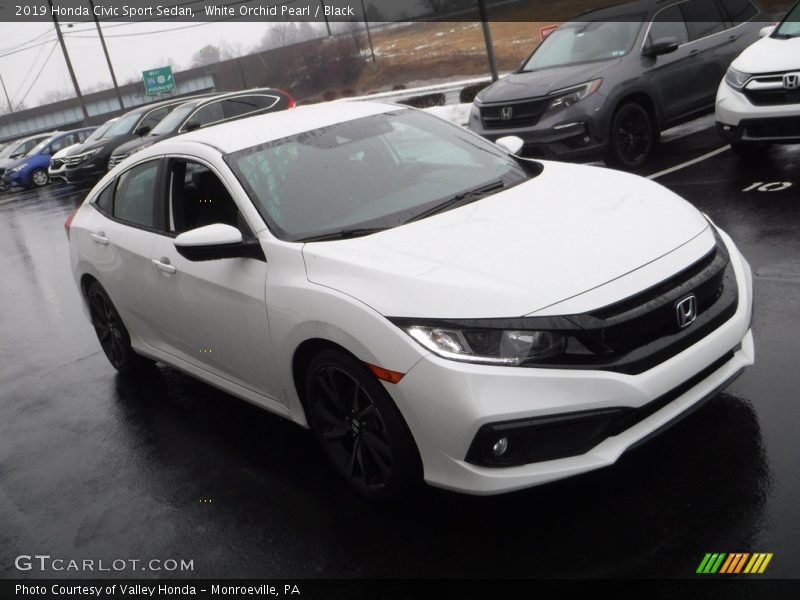 White Orchid Pearl / Black 2019 Honda Civic Sport Sedan