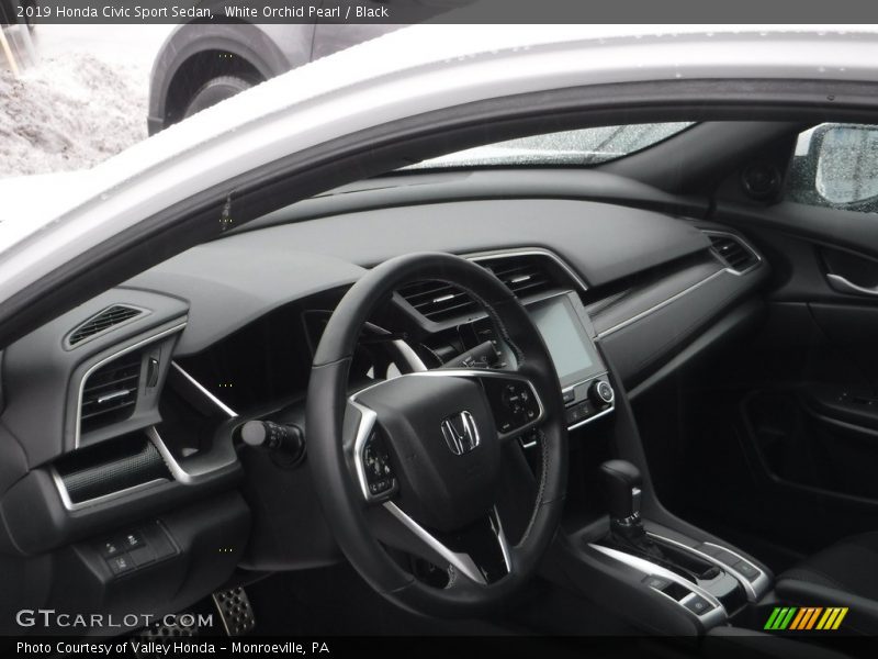 White Orchid Pearl / Black 2019 Honda Civic Sport Sedan