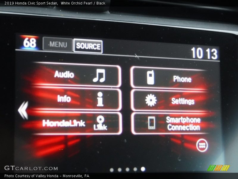 White Orchid Pearl / Black 2019 Honda Civic Sport Sedan