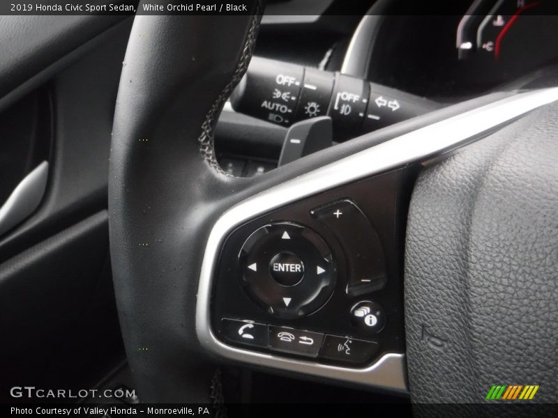 White Orchid Pearl / Black 2019 Honda Civic Sport Sedan