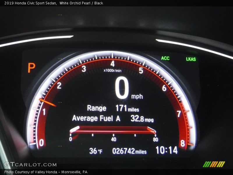 White Orchid Pearl / Black 2019 Honda Civic Sport Sedan