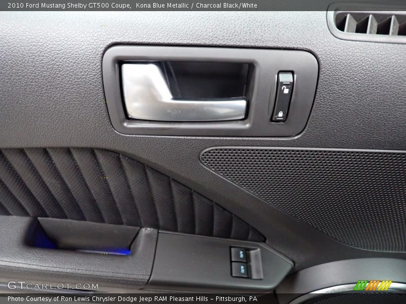 Kona Blue Metallic / Charcoal Black/White 2010 Ford Mustang Shelby GT500 Coupe