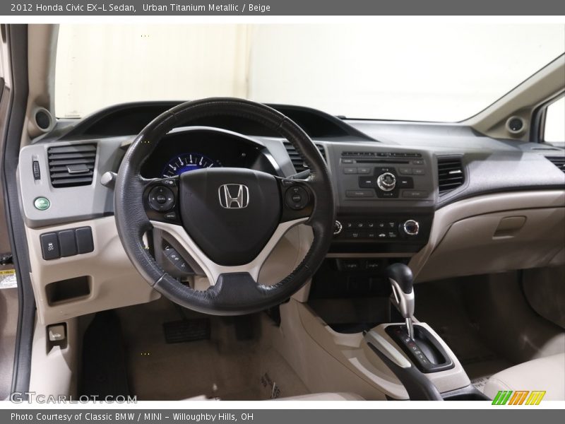 Urban Titanium Metallic / Beige 2012 Honda Civic EX-L Sedan